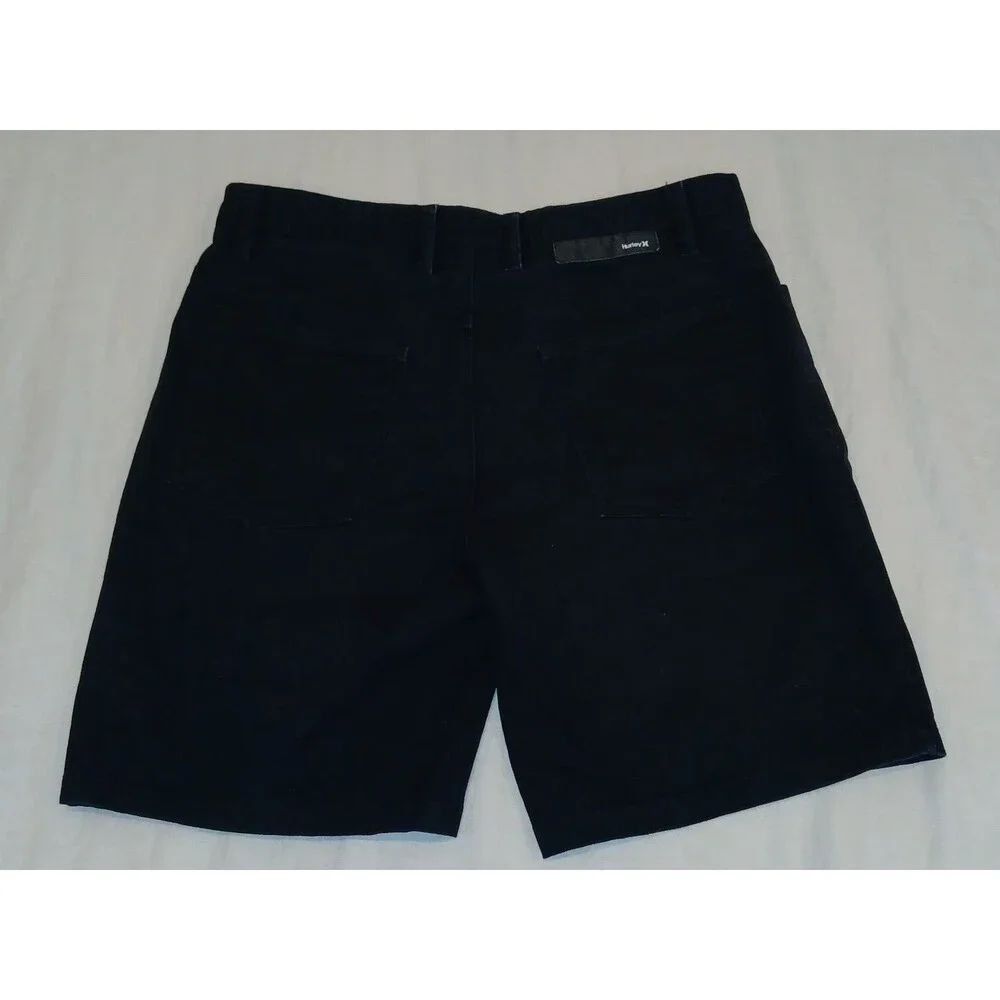 HURLEY Womens Black Denim High Rise Shorts Coastal Surf Beach Travel 32W